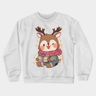 Cute Deer Present Crewneck Sweatshirt